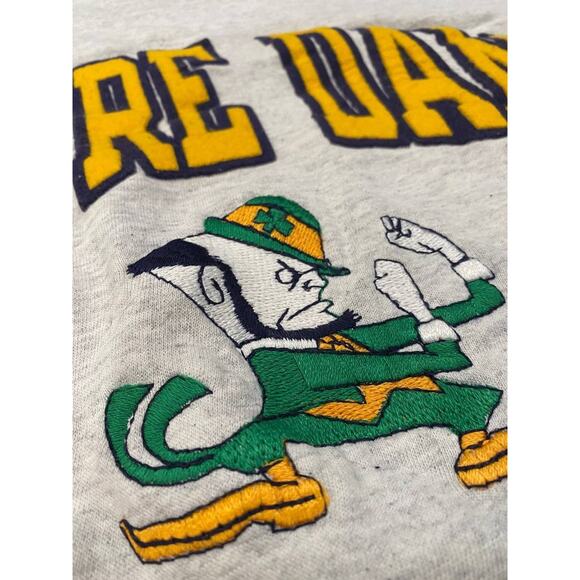 90s Notre Dame Irish Crewneck Sweatshirt Men’s XL Vintage Gray Cotton USA, Used - Picture 5 of 7